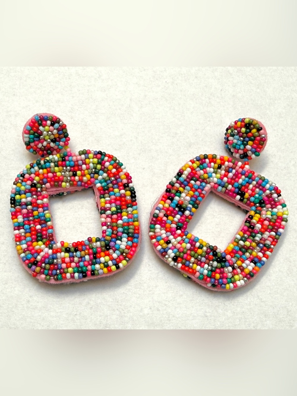 Multicolor Bohemian Beaded Dangle Statement Earrings